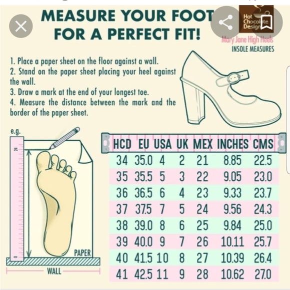 Finding YOUR SHOE/HEEL SIZE - Picture 4 of 6